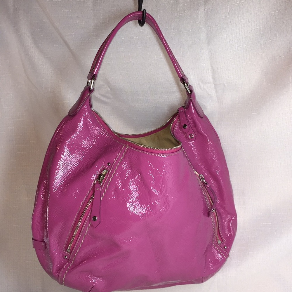 Cole Haan  pink patent leather hobo bag purse